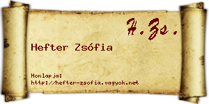 Hefter Zsófia névjegykártya